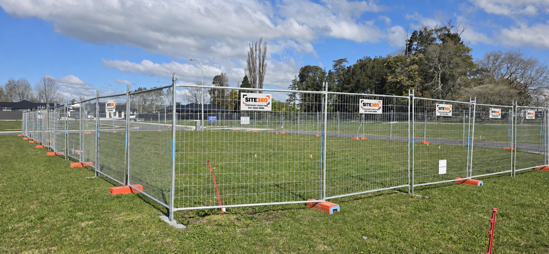 Site360 temporary fence panels installed around a site